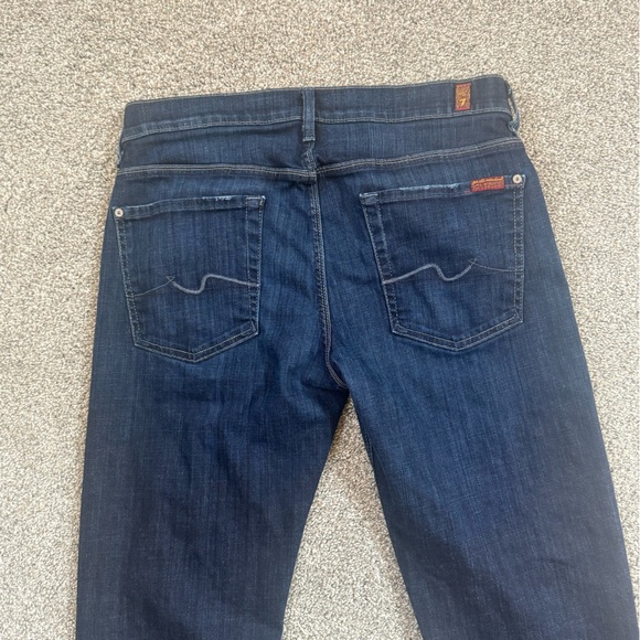 7 For All Mankind Men's Slimmy Straight Leg Jeans - Dark Wash Size 33 EUC - Picture 7 of 11